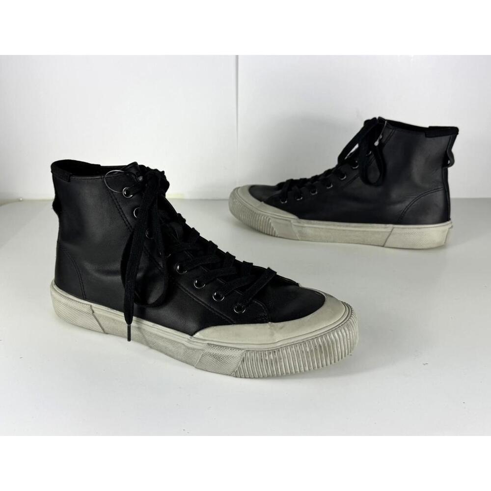 All Saints Dumont Men's High Top Sneakers Shoes Size EU 42 US 9 Black Canvas